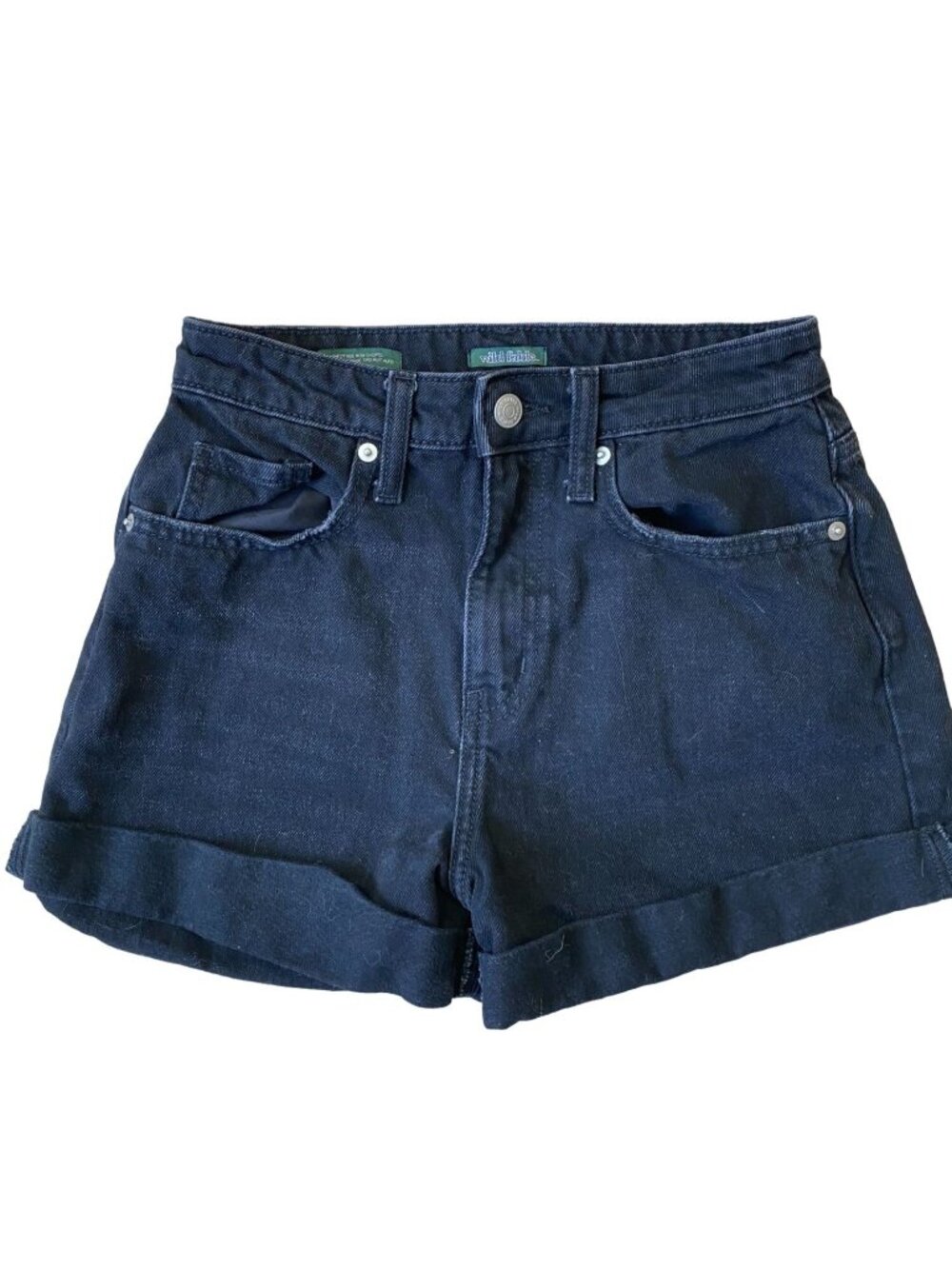 Wild Fable Highest Rise Mom Denim Black Shorts 00/24 Festival 90s Retro Grunge